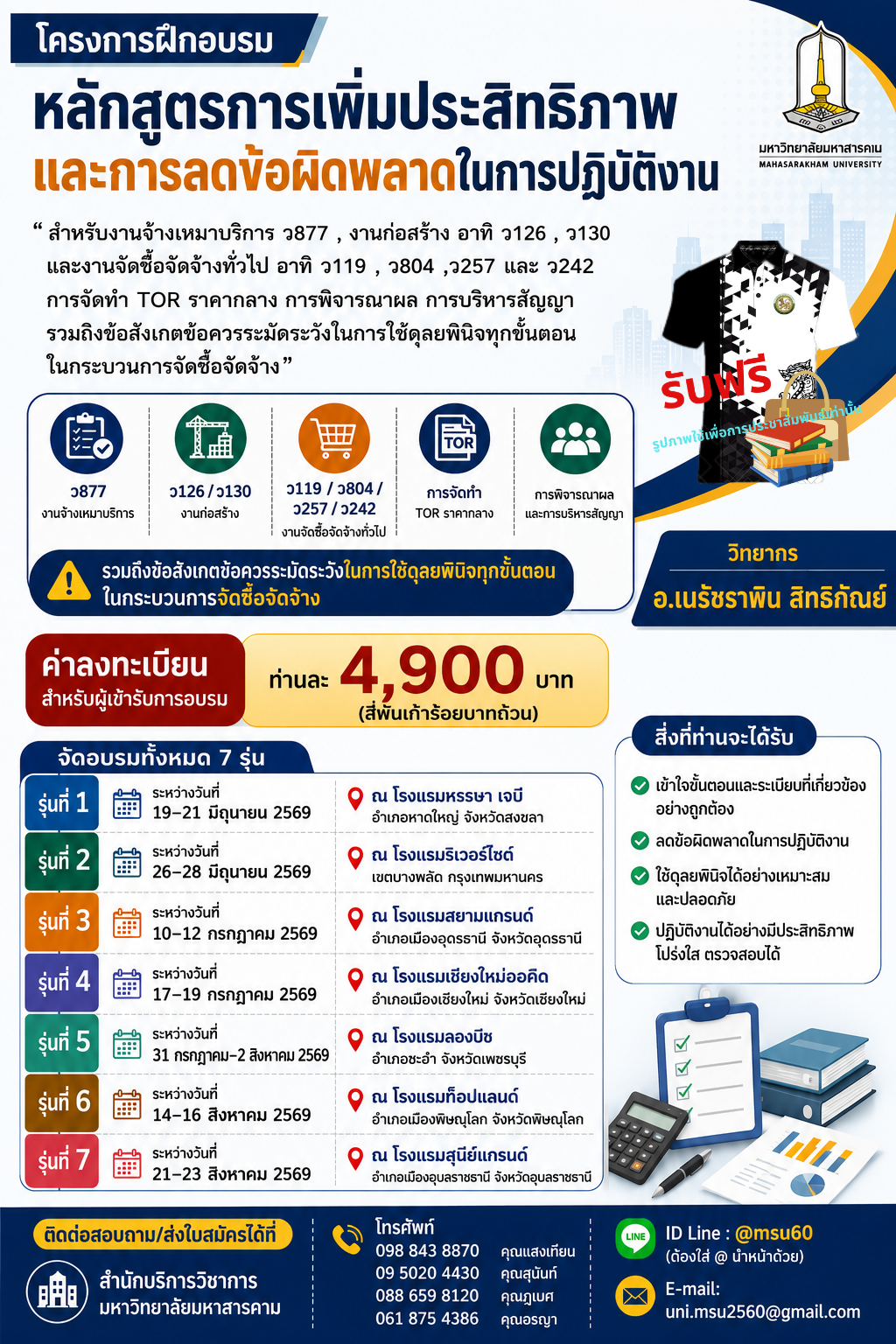 การเพิ่มประสิทธิภาพและการลดข้อผิดพลาดในการปฎิบัติงาน สำหรับงานจ้างเหมาบริการ ว877 , งานก่อสร้าง อาทิ ว126 , ว130 งานจัดซื้อจ้างฯ